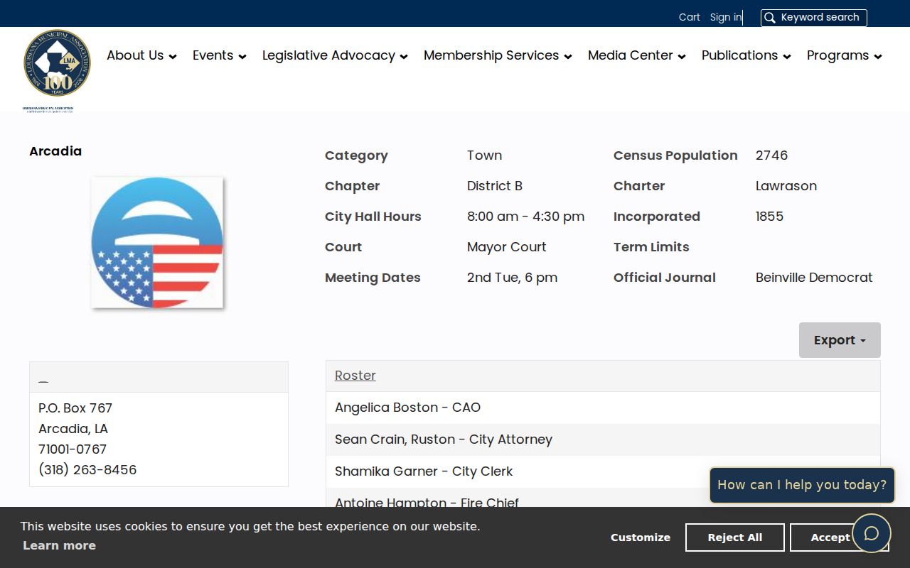 Official Arcadia municipal profile used to identify the Arcadia court contact route