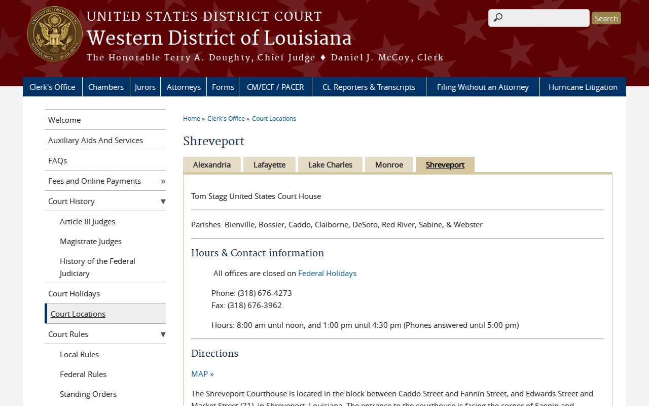 Bienville Parish civil court docket Western District of Louisiana Shreveport Division source